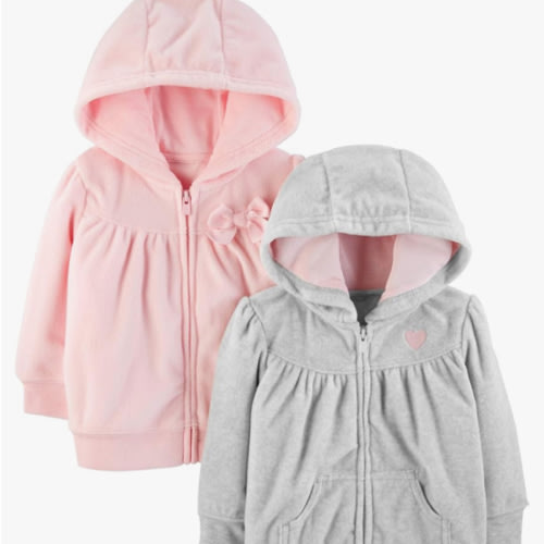 Simple Joys by Carter's Girls' 2-Pack Fleece Full Zip Hoodies