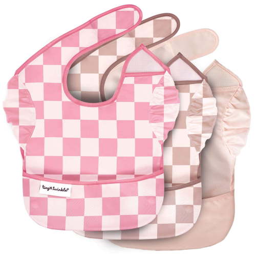 Tiny Twinkle Mess-Proof Easy Waterproof Food Bibs Multi-Pack Sets | Baby & Toddler