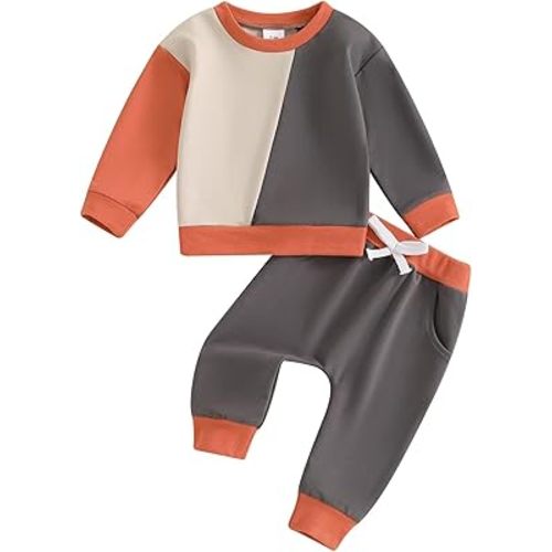 wdehow Toddler Baby Boy Clothes 6 12 18 24 Months Fall Outfits Long Sleeve Sweatshirt Tops Drawstring Pants Set 2T 3T