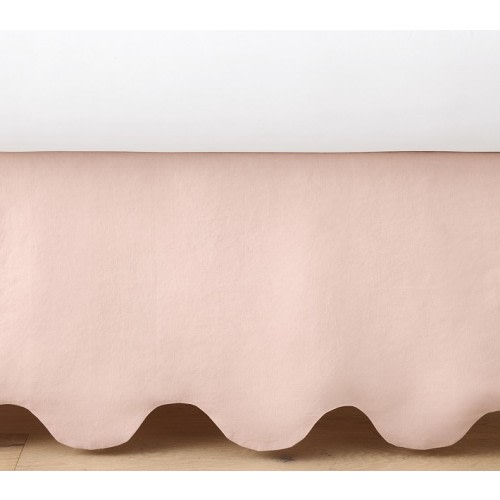 Scalloped European Linen Crib Skirt