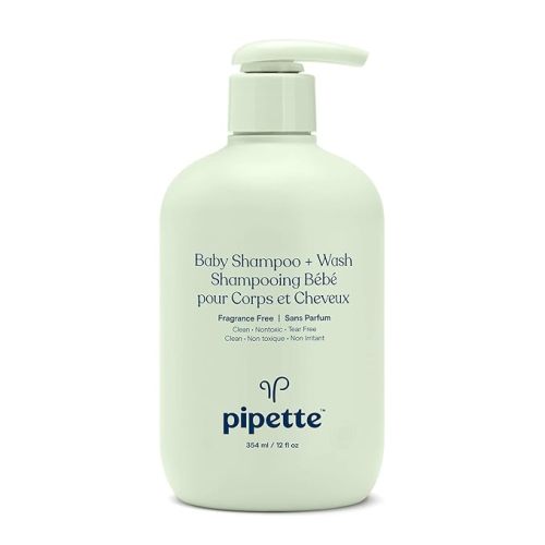 Pipette Baby Shampoo and Body Wash - Fragrance Free, Tear-Free Bath Time, Hypoallergenic, Moisturizing Plant-Derived Squalane, New Formula, 11.8 fl oz - Unscented - 11.8 Fl Oz (Pack of 1)