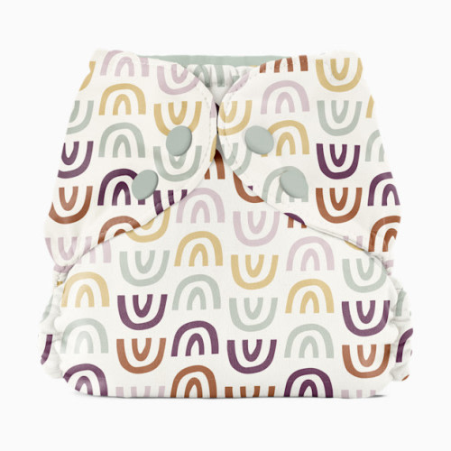 Esembly Recycled Diaper Cover (Outer) + Swim Diaper - Rainbow, Size 1 (7-17 Lbs)