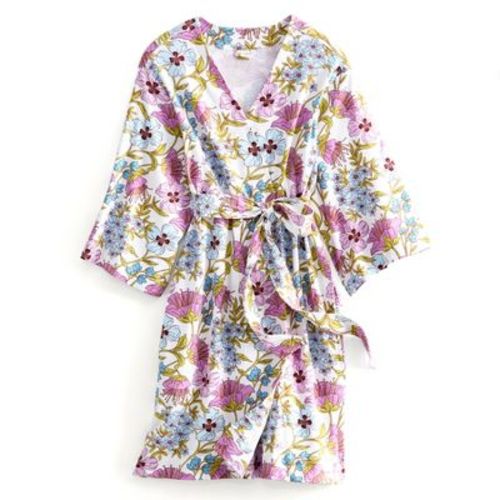 Vera Bradley Women's Outlet Cotton Essential Knit Robe Coffee Garden Light