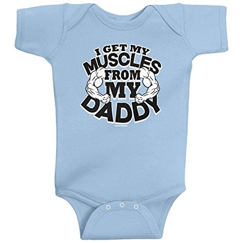 Threadrock Baby Boys' I Get My Muscles from Daddy Infant Bodysuit