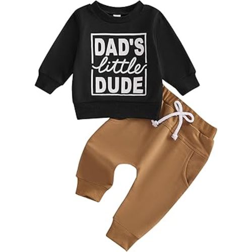 Toddler Baby Boy Clothes Set Letter Print Long Sleeve Sweatshirt Pullover Casual Pants 2Pcs Winter Outfits