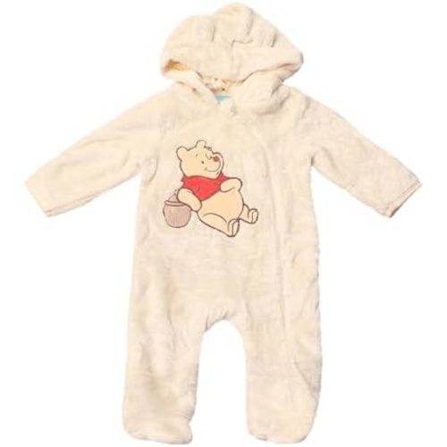 Magic Threadz Disney Clothes Baby Boy Hooded Pram Suit Newborn Fleece Coverall Footies with Ears Mickey, Pooh, Dumbo (0-6/9M)