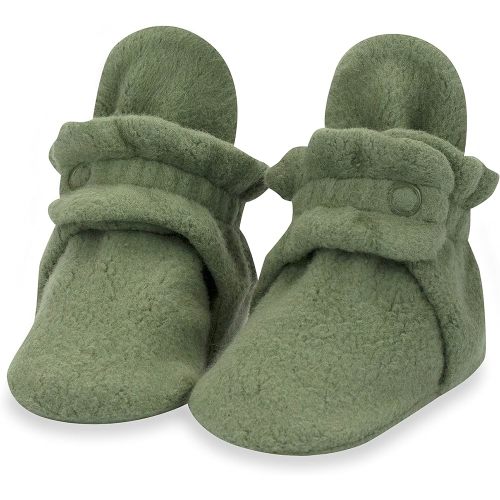 Zutano Unisex Fleece Baby Booties, Soft Sole and Non Slip | Stay On Slipper Socks for Infant/Toddler, Girls, Boys 3-24 Months