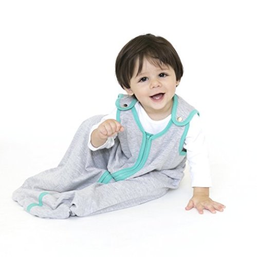 baby deedee Sleep Nest Lite Baby Sleeping Bag, Heather Gray/ Teal, Large (18-36 Months)