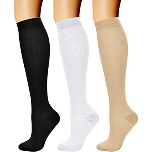 CHARMKING Compression Socks for Women & Men Circulation (3 Pairs) 15-20 mmHg is Best Support for Athletic Running Cycling