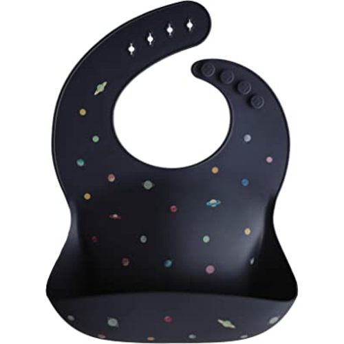 mushie Silicone Baby Bib | Adjustable Fit Waterproof Bibs (Planets)