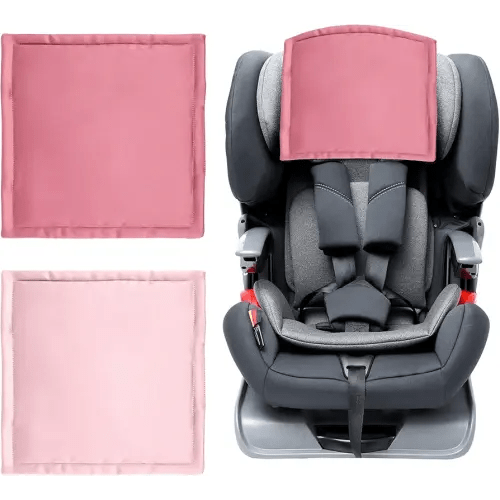 Silky Head Carseat Cover for Baby Silk Feeling Satin Car Seat Head Cover for Babies Headrest Protector 2pcs Pink for Girls Infant Sleeping Hair Protection