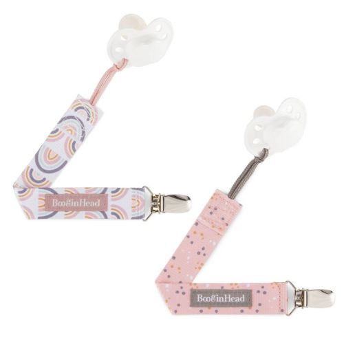 Booginhead 2pk Pacigrip Pacifier Clip Holder - Rainbow
