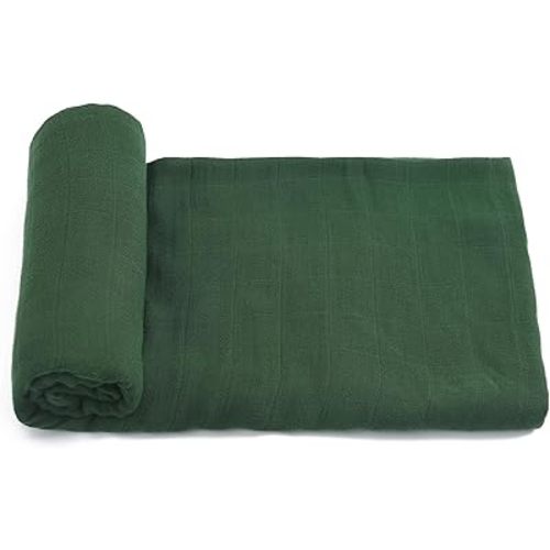 Muslin Swaddle Blanket, 100% Viscose Made from Bamboo Solid Green Color Unisex Swaddle Wrap, Soft Silky Muslin Swaddle Blankets Neutral Receiving Blanket for Newborn, Large Size 47''x47''