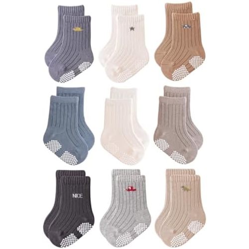 Baby Grip Socks Non Slip Grips Girls Boys Ankle Crew Newborn Infant Toddler Kids Casual Anti Skid Socks