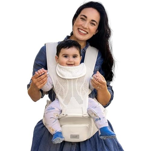 Grownsy 3D Knit Baby Carrier Newborn to Toddler, Ultra Breathable, Flexible Fit, Safety Certified, Plus Size Friendly Hipseat Carrier, Ideal for Comfortable Baby Wearing