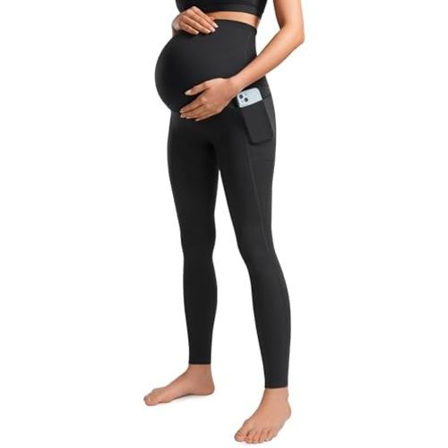 CRZ YOGA Womens Butterluxe Maternity Leggings with Pockets Over The Belly 28" - Soft Workout Active Yoga Pregnancy Pants