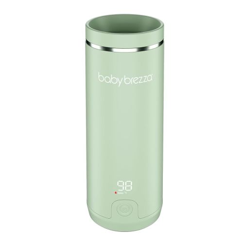 Baby Brezza Superfast Portable Baby Bottle Warmer – 67% Faster - Travel Breastmilk Warmer and Formula Warmer - Safe, Even Heating - Up to 9oz - No Adapters, Green