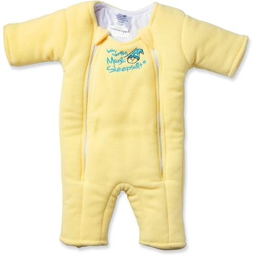 Baby Merlin's Magic Merlin Sleepsuit - Microfleece Baby Transition Swaddle - Sleep Suit for Infants 3-6 Months - Soft Cotton, Double Zipper for Easy Diaper Changes - Yellow