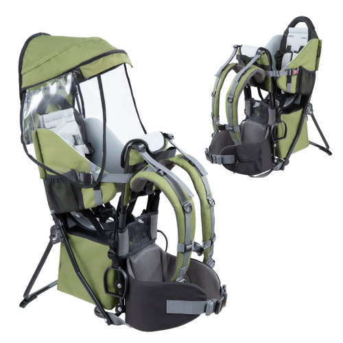 Besrey Lightweight Baby Hiking Backpack Carrier for Toddlers, Easy to Carry, Olive Green