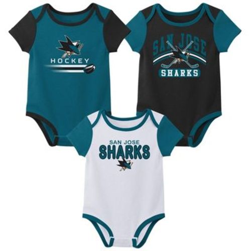 Nhl San Jose Sharks Boys' 3pk Bodysuit - 3-6m