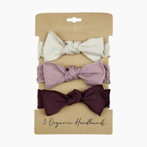 L'ovedbaby Organic Smocked Headband 3-Pack - Pretty In Purple, 0-12m