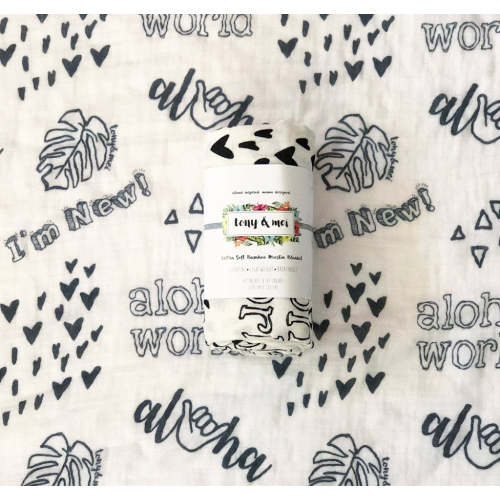 Tony & Mei | Ultra Soft Bamboo Muslin Swaddle - Aloha Doodle
