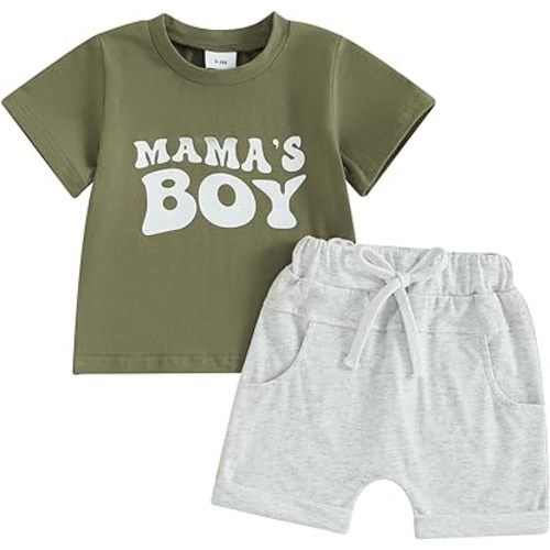 Kupretty Baby Boy Clothes Toddler Summer Outfit Short Sleeve T-Shirt Tee Tops Joggers Casual Shorts 2Pcs Clothing Set
