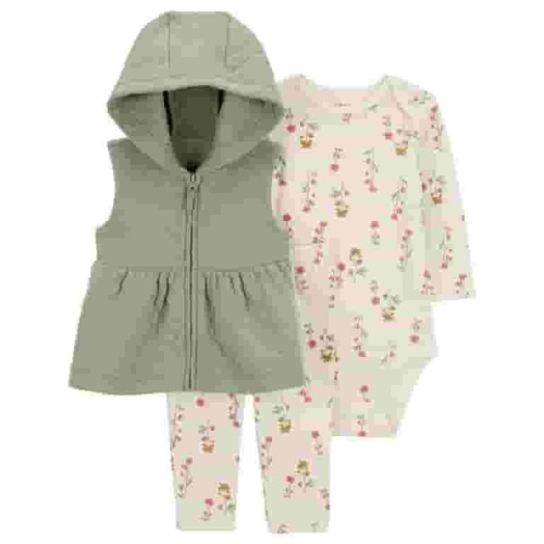 Carter's Child of Mine Baby Girl Vest Outfit Set, Floral, Sizes 0/3-24 Months