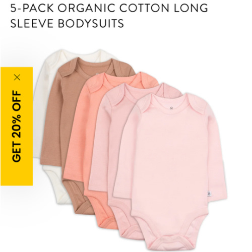 5-Pack Organic Cotton Long Sleeve Bodysuits | Honest Baby Clothing