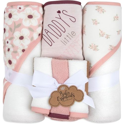 Hooded Baby Bath Towel and Washcloth 6 Piece Set for Newborns, Infants & Toddlers, Boys & Girls Baby Hooded Towels Set