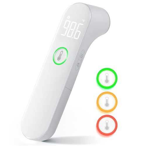 Thermometer for Adults and Kids, Fast Accurate Baby Thermometer with Fever Alarm & Mute Mode, FSA eligible, Lifetime Support -Take Quick Temperature Easily - White
