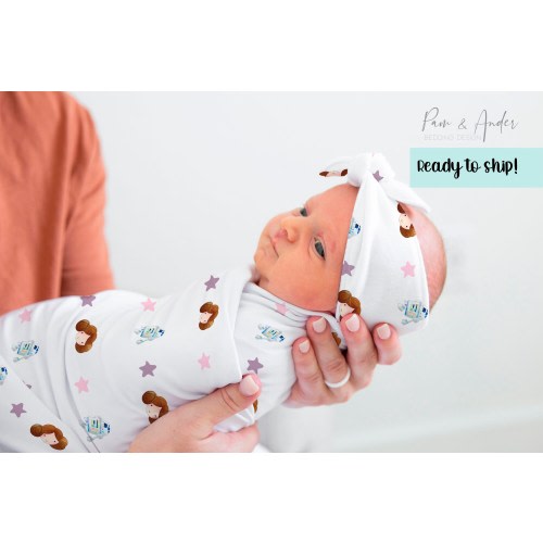 Ready to ship STAR WARS Baby Girl Swaddle Set, Star Wars Baby Shower Gift, Star Wars New Born Gift