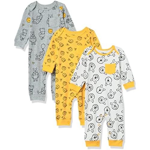 Amazon Essentials Disney | Marvel | Star Wars Unisex Babies' Cotton Coveralls, Pack of 3