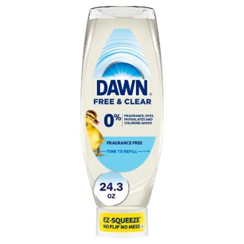 Dawn Free & Clear Ez Squeeze Dishwashing Liquid - Unscented - 24.3 Fl Oz