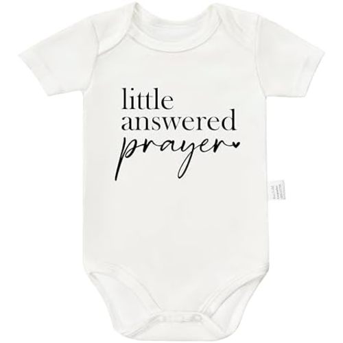 Little Answered Prayer Bodysuit, Baby Pride Outfit, Gender Neutral Baby Clothes, Boys Girls Short Sleeve Outfits