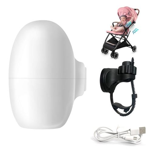 KIYPUT Portable Stroller Rocker Sleep Aid, Fits All Strollers and Prams,Gently Rocks Any Stroller or Pram, Rechargeable Bouncer with Adjustable Speed(White)