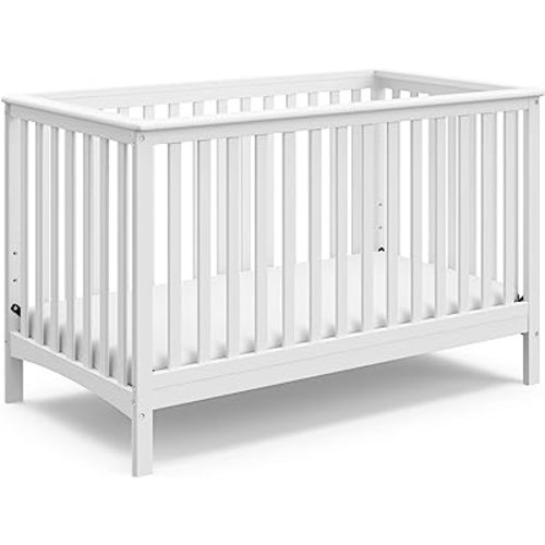 Storkcraft Hillcrest 4-in-1 Convertible Crib (White) - Converts to Daybed, Toddler Bed, and Full-Size Bed, Fits Standard Full-Size Crib Mattress, Adjustable Mattress Support Base