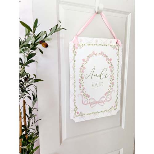Vintage Rose & Bow Door Hanger