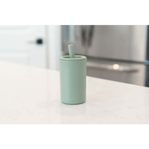 Sage Silicone Straw Cup