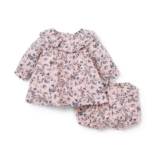 Newborn Pale Pink Floral Baby Floral Ruffle Matching Set by Janie and Jack