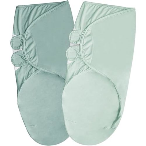 Viscose from Bamboo Baby Swaddles Blanket for Newborn, 2-Pack Adjustable Infant Sleep Sack wrap (Ice Blue, 0-3 Months)
