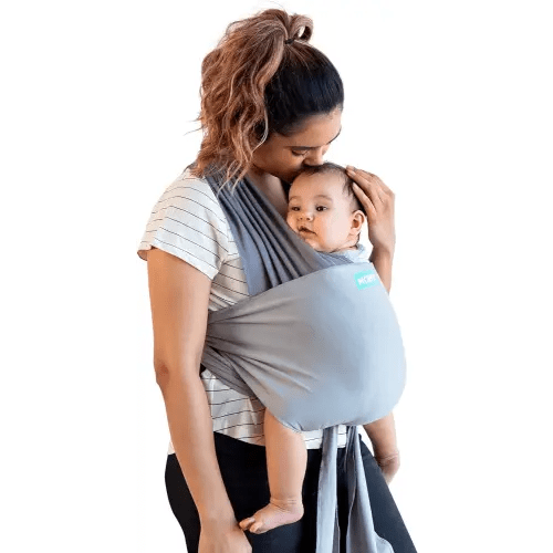 Moby Easy-Wrap Carrier | Baby Carrier and Wrap in One for Mothers, Fathers, and Caregivers | Designed for Newborns, Infants, and Toddlers | Holder Can Carry Babies up to 33 lbs | Smoked Pearl