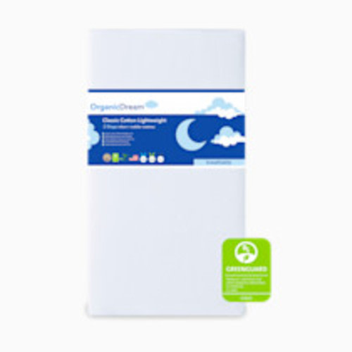 Organic Dream Classic Cotton Lightweight 2-Stage Crib Mattress - White