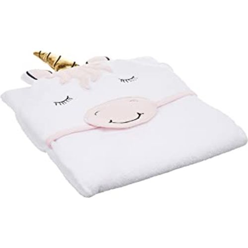 Hudson Baby Unisex Baby Cotton Animal Face Hooded Towel, Modern Unicorn, One Size