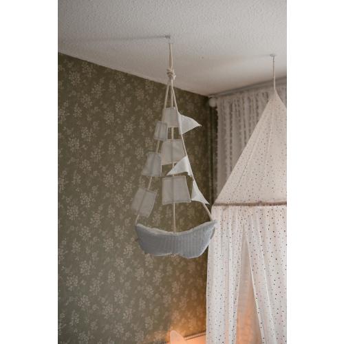 Sailboat Crib Mobile, Hanging Sailing ship, Sailing boat nursery Decor, Crib Hanging Ornament, Ocean Theme Wall Art, Baby Boy 1st birth Gift