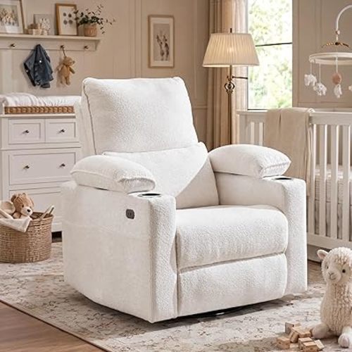 270° Swivel Rocker Recliner, White