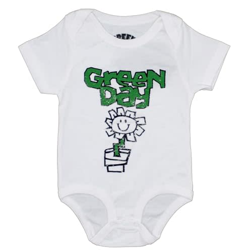 Green Day Boys Flower Pot Bodysuit White