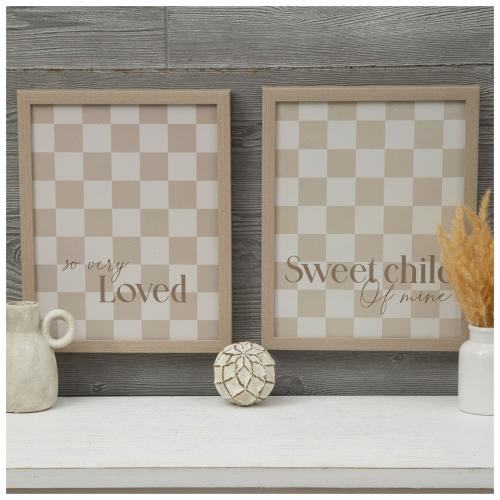 Sweet Child Checkered Wood Wall Decor Set