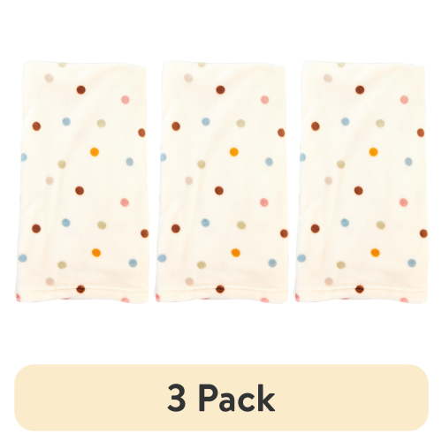 (3 pack) Parent's Choice Neutral Plush Dot Blanket
