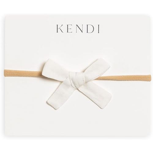 Colored Organics Baby Organic Cotton Schoolgirl Bow Headband - Infant Girls - Coconut Linen